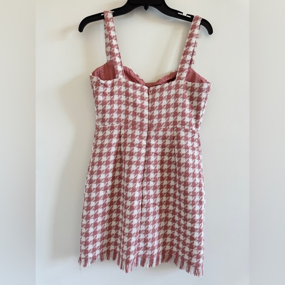 Forever 21 Pink and White Plaid Mini Tweed Dress S - Picture 2 of 11